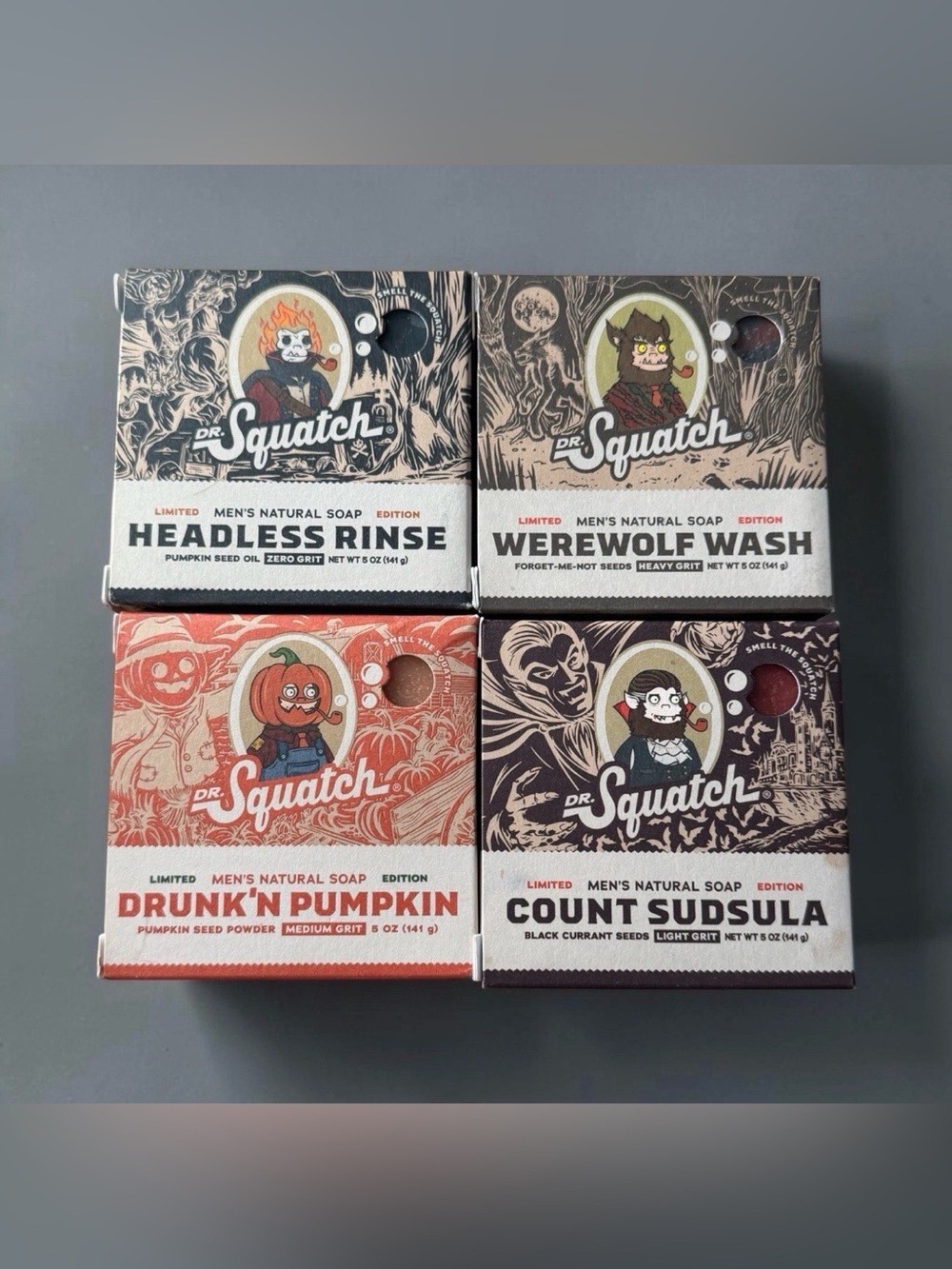 Dr. Squatch Halloween Soap Bundle - 4 Limited Edition Bars NEW SEALED